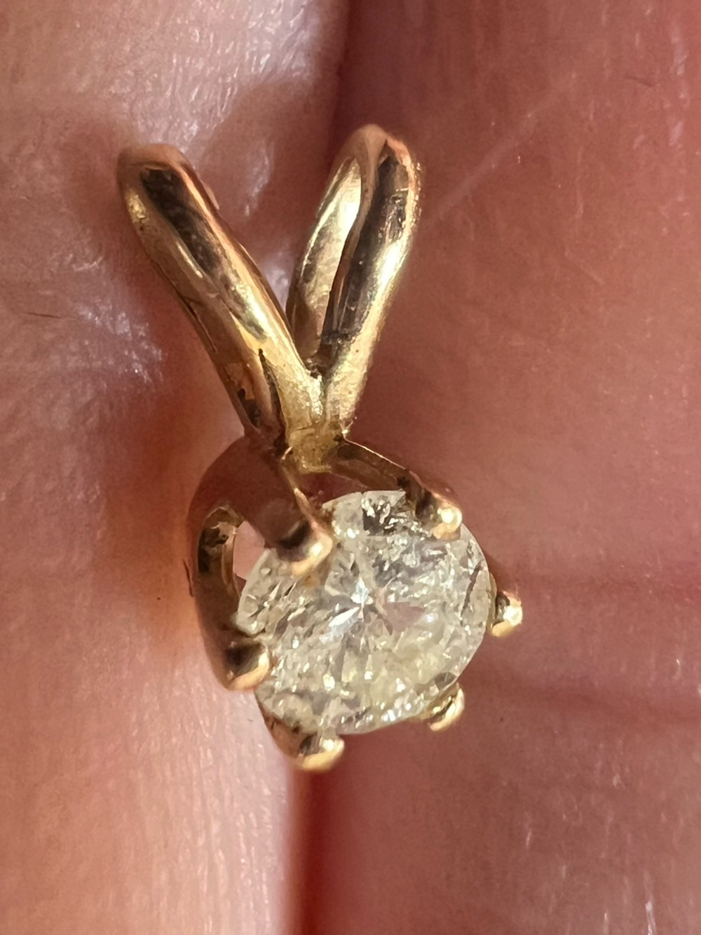 Classic 14K Yellow Gold Solitaire Diamond Pendant - Yellow Gold
